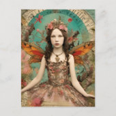 Mooie Fairy Mixed Media Collage Briefkaart (Voorkant)