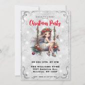 Mooie Fairy Silver White Glitter kerstfeest Kaart (Voorkant)