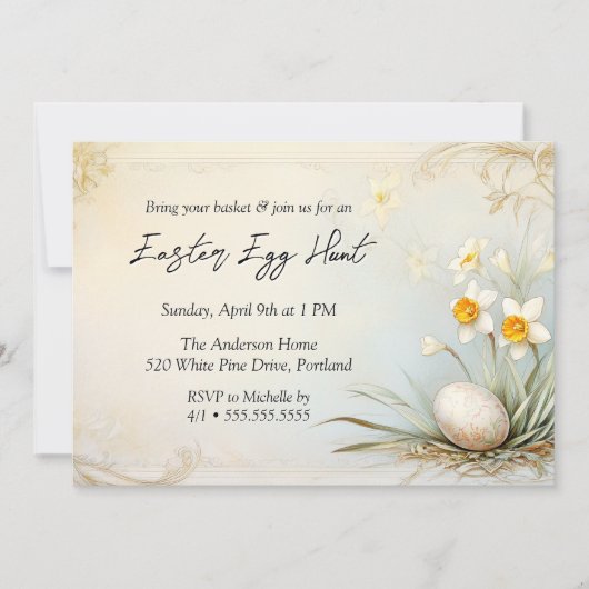 Mooie Fairy Tale horizontale Paasei Hunt Kaart (Voorkant)