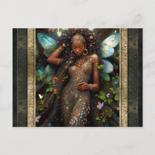 Mooie Fairy Vrouw Fantasy Kunst Briefkaart (Voorkant)
