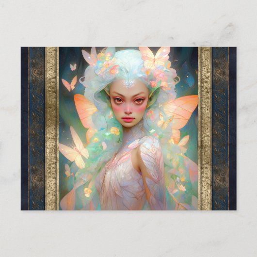 Mooie Fairy Vrouw Fantasy Kunst Briefkaart (Voorkant)