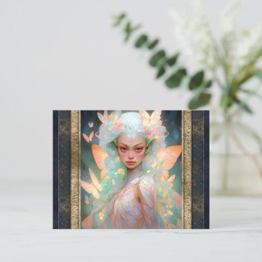 Mooie Fairy Vrouw Fantasy Kunst Briefkaart (Staand voorkant)
