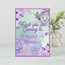 Mooie Fairy Waterverf Paarse bedankpas