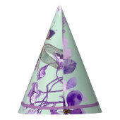 Mooie Fairy Waterverf Paarse Monogram Naam Feesthoedjes (Achterkant)