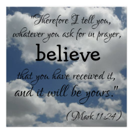 Mooie Faith Bible Quote Clouds Perfect Poster