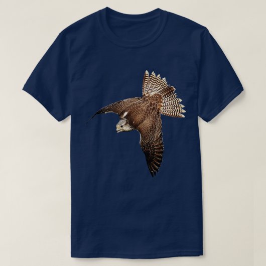 Mooie Falcon Raptor vliegende vogel van Prey Birde T-shirt (Design voorkant)