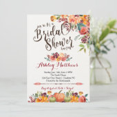 Mooie FalFloral Bruidsdouche Uitnodiging, Baby Kaart (Staand voorkant)