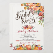 Mooie FalFloral Bruidsdouche Uitnodiging, Baby Kaart (Voorkant / Achterkant)