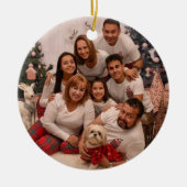 Mooie familie foto aangepaste kerst keramisch ornament (Voorkant)