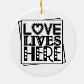 Mooie familie foto aangepaste kerst keramisch ornament (Achterkant)