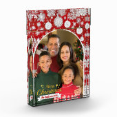 Mooie familie foto Vrolijk kerstfotoblok (Links)