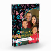 Mooie familie foto Vrolijk kerstfotoblok (Links)