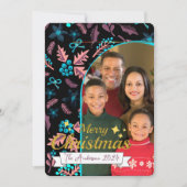 Mooie familiefoto Vrolijk kerstfeest Feestdagenkaart (Voorkant)