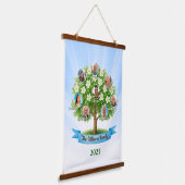 Mooie Family Tree Fotonamen Wall Art Decor Hangend Wandkleed (Gebogen)