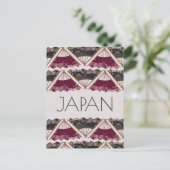 Mooie Fan Sakura Hand geïllustreerd Japan Briefkaart (Staand voorkant)