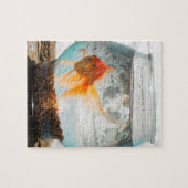 Mooie fantail goudvis in kom van Ocean Legpuzzel (Horizontaal)
