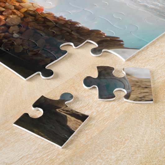 Mooie fantail goudvis in kom van Ocean Legpuzzel (Zijkant)