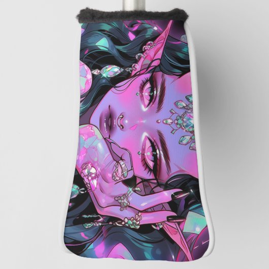 Mooie Fantasie Demon Elf Anime Meisje Golfheadcover (Draai 90)