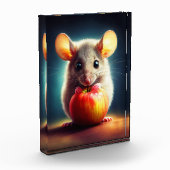 Mooie fantasie harige dier rode appel eten fotoblokken (Links)