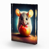 Mooie fantasie harige dier rode appel eten fotoblokken (Rechts)