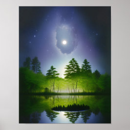 Mooie Fantasie Landschap, Realistisch En Natuurlij Poster