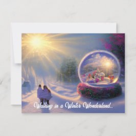 Mooie Fantasie Sneeuwbol Plat Kerstkaart