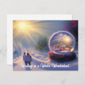 Mooie Fantasie Sneeuwbol Plat Kerstkaart (Voorkant / Achterkant)