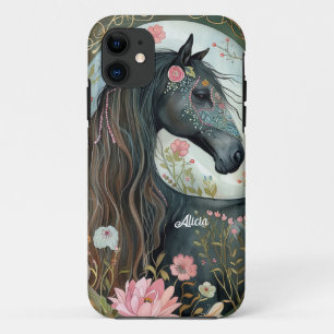 Mooie Fantasie Zwarte Paard Case-Mate iPhone Case