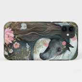 Mooie Fantasie Zwarte Paard Case-Mate iPhone Case (Achterkant (horizontaal))