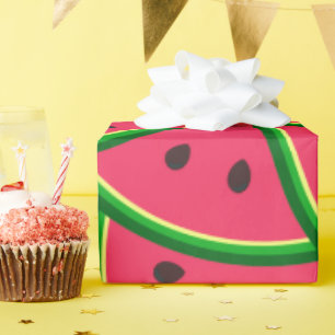Mooie Fantasievolle Watermeloen Schijfjes Patroon Cadeaupapier