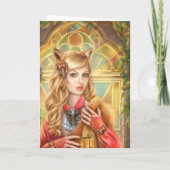 Mooie fantasievrouw vos wenskaart kaart (Achterkant)