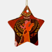 Mooie, fantastische Giraffe houdt van safari's Keramisch Ornament (Rechts)