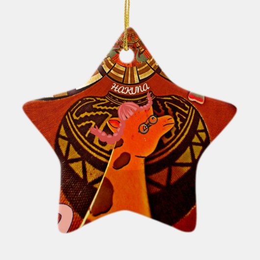 Mooie, fantastische Giraffe houdt van safari's Keramisch Ornament (Voorkant)