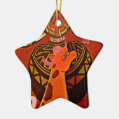 Mooie, fantastische Giraffe houdt van safari's Keramisch Ornament (Links)