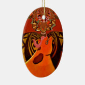 Mooie, fantastische Giraffe houdt van safari's Keramisch Ornament (Rechts)