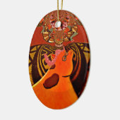 Mooie, fantastische Giraffe houdt van safari's Keramisch Ornament (Links)