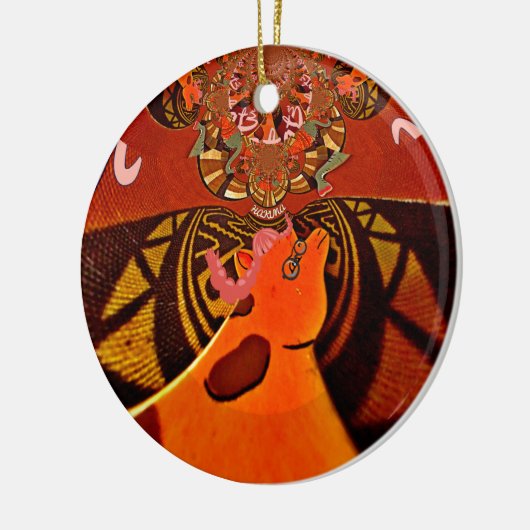 Mooie, fantastische Giraffe houdt van safari's Keramisch Ornament (Links)