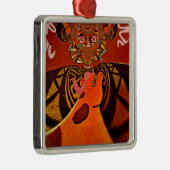 Mooie, fantastische Giraffe houdt van safari's Metalen Ornament (Rechts)