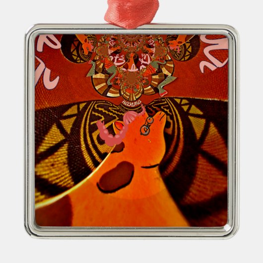 Mooie, fantastische Giraffe houdt van safari's Metalen Ornament (Voorkant)