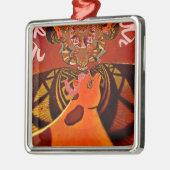 Mooie, fantastische Giraffe houdt van safari's Metalen Ornament (Links)