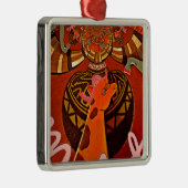 Mooie, fantastische Giraffe houdt van safari's Metalen Ornament (Rechts)