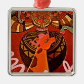 Mooie, fantastische Giraffe houdt van safari's Metalen Ornament (Voorkant)