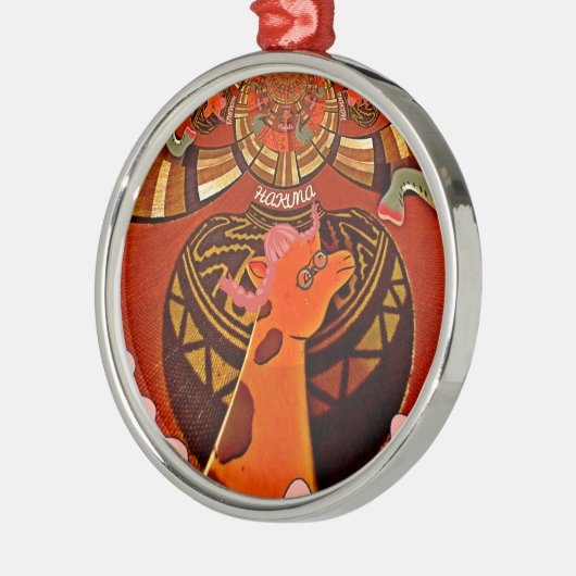 Mooie, fantastische Giraffe houdt van safari's Metalen Ornament (Links)