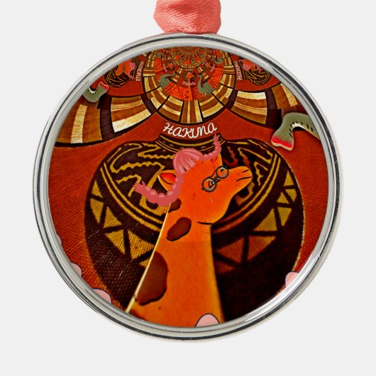 Mooie, fantastische Giraffe houdt van safari's Metalen Ornament (Voorkant)