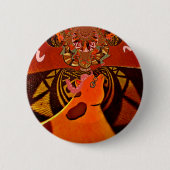 Mooie, fantastische Giraffe houdt van safari's Ronde Button 5,7 Cm (Voorkant)