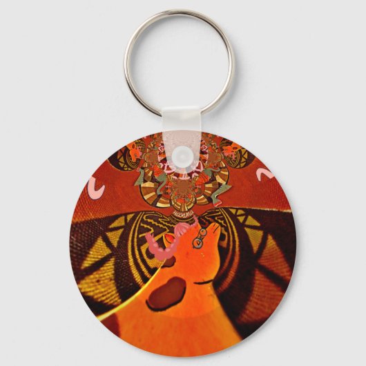 Mooie, fantastische Giraffe houdt van safari's Sleutelhanger (Voorkant)