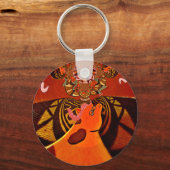 Mooie, fantastische Giraffe houdt van safari's Sleutelhanger (Voorkant)