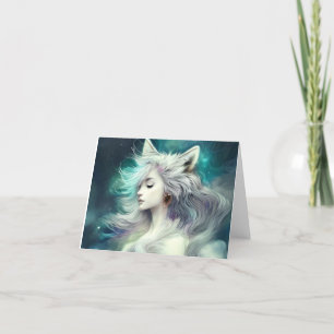 Mooie Fantastische Wolf Animal Graphic Bedankkaart