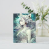 Mooie Fantastische Wolf Animal Graphic Briefkaart (Staand voorkant)