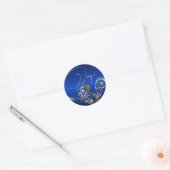 Mooie Fantasy Blue Classic Ronde Sticker (Envelop)